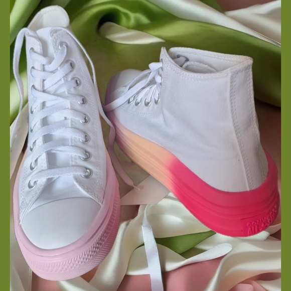 CHUCK TAYLOR ALL STAR MOVE PLATFORM BRIGHT OMBRE HIGH TOP SNEAKERS LIKE NEW - Picture 5 of 6